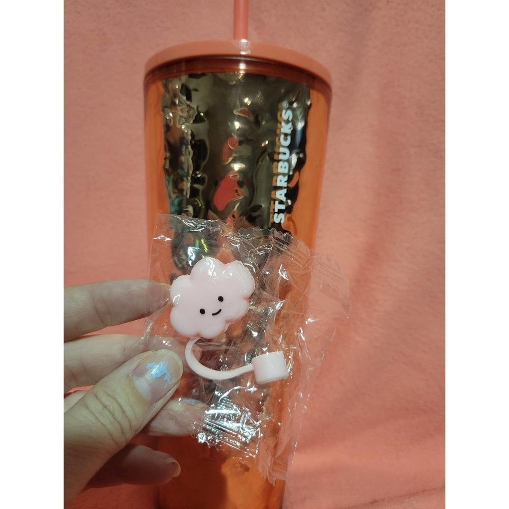 Pink cloud straw topper